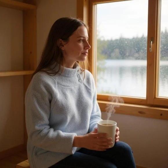 Dudley Stephens Marielle Mock Neck Tunic Ice Blue Vello Fleece Small NWT - Picture 8 of 10